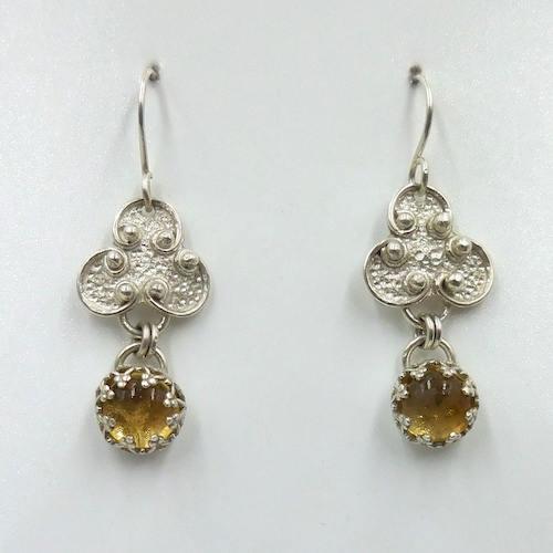 Click to view detail for DKC-2131 Earrings Citrine & Sterling Silver $125